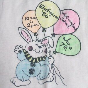 Vintage 80s Westmoreland School Education Faire Edu-Faire Rabbit T-Shirt